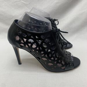 Kate Spade New York Women's Anke High Heels Izarra Cutout Black 9.5 B‎ Lace Tie